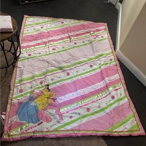 Vintage Disney Pink and Green Princess Bedding Set Twin
